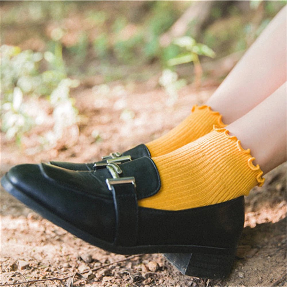Fashion Lace Ruffles Soft Cotton Women Socks - lily supply