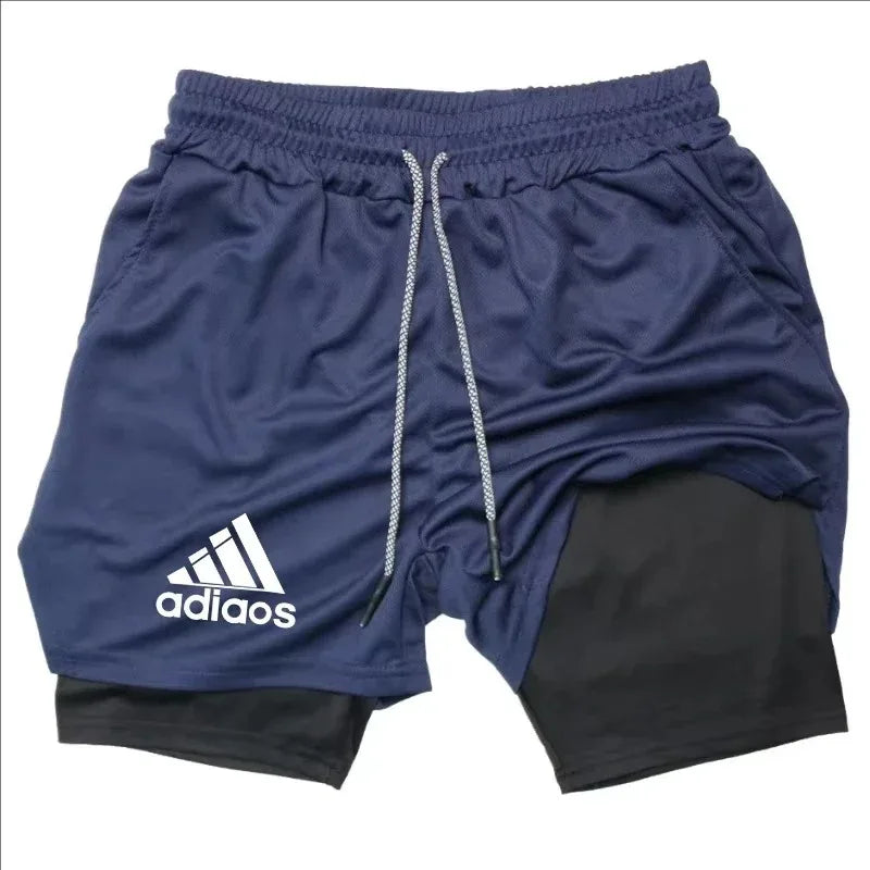 Men's 2-in-1 Mesh Compression Shorts – Breathable Quick Dry Gym Fitness Running Shorts