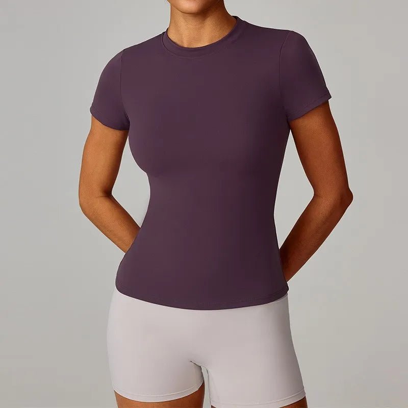 Women's Outdoor Sports Shirt Yoga Wear Fitness T-Shirt Quick Dry Running T-Shirt Workout Top Female Sportswear Exercise Clothing - lily supply