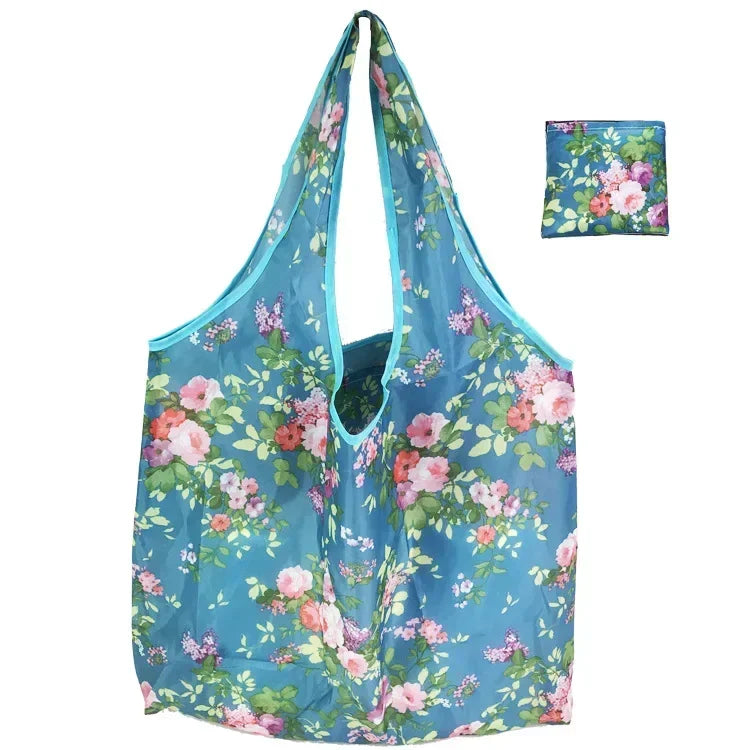 Big Nylon Foldable Reusable Tote Bag - Eco Polyester Shoulder Handbag