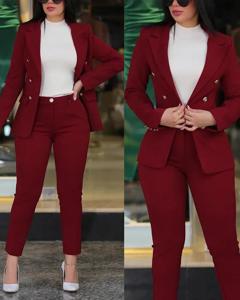 Women's Blazer & Work Pants Set