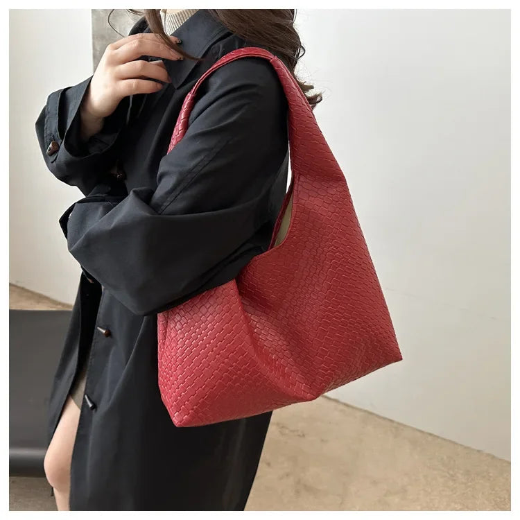 Minimalist Hobo Tote Bag - Retro Elegant Large Capacity Shoulder Bag