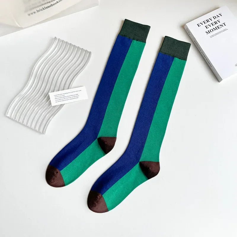 Women's Korean Retro Knee Length Socks – Vintage Style Long Socks - lily supply