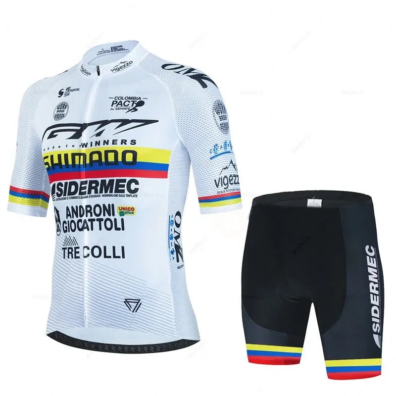 Men's Cycling Jersey & 19D Bib Set – Short Maillot Culotte Road Kit - lily supply