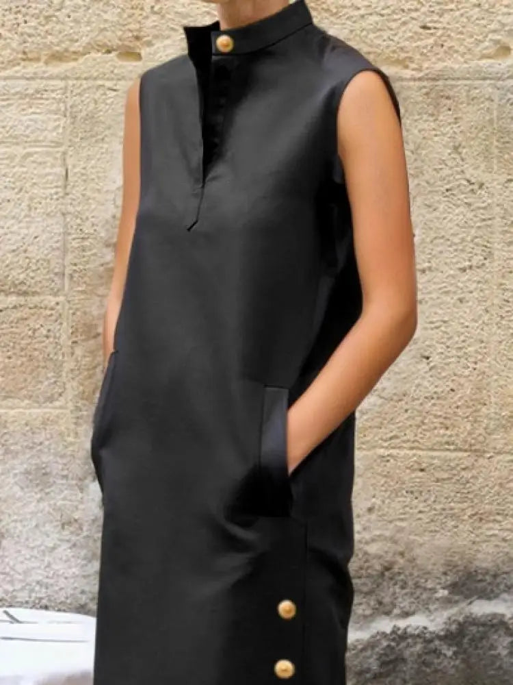 Women's Sleeveless H-Line Maxi Dress