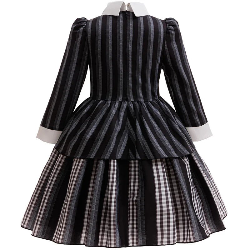 Girls Party Dress Girl Clothing Elegant Ball Gown Black Stripes Girls Princess Dress Carnival Birthday Party Role Play Dress - lily supply