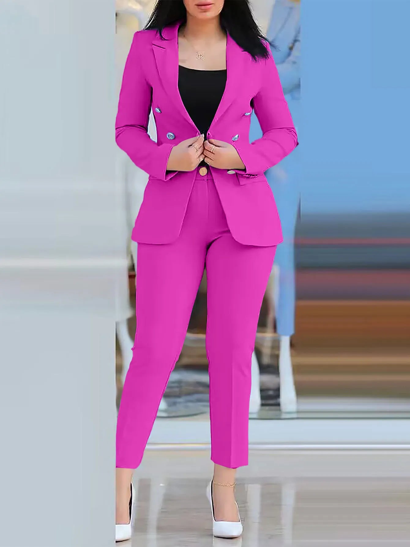 Women's Blazer & Work Pants Set