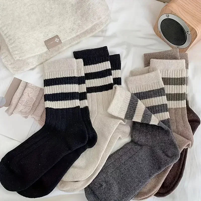 Women's Striped Forest Style Japanese Long Socks – Knee High Socks - lily supply