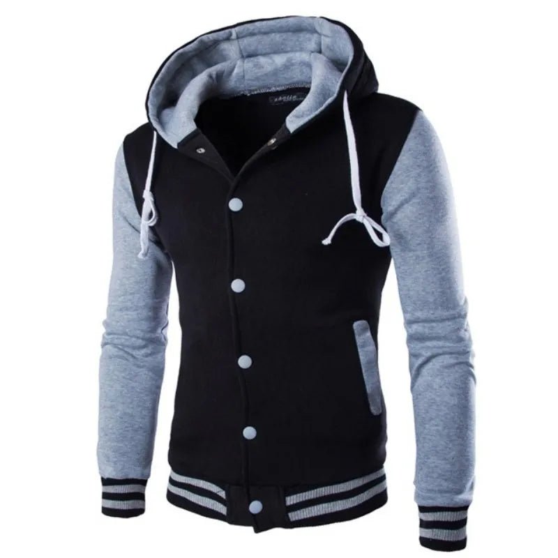 Men's Baseball Jersey Hooded Sweater Coat - lily supply