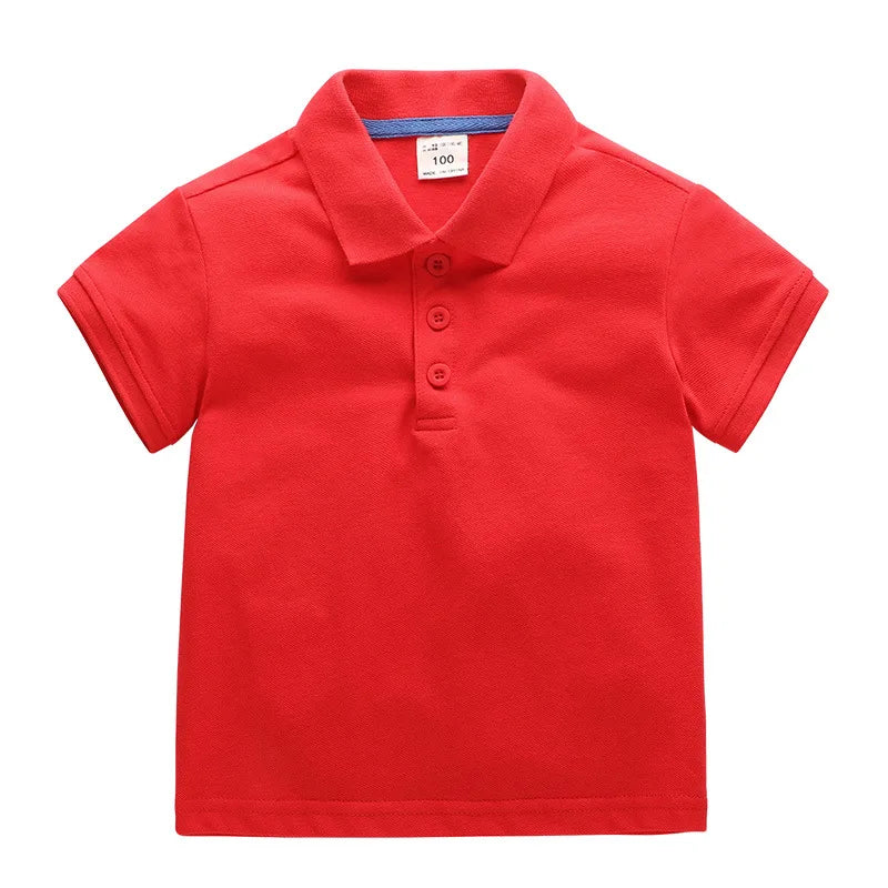 Kids Solid Cotton Polo Shirt Ages 1-10