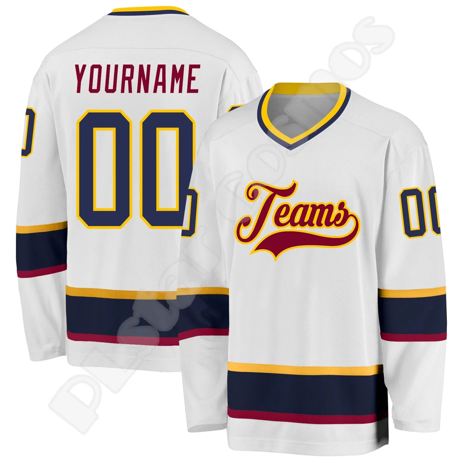Custom Retro Hockey Jersey – Personalised Name, Team Logo & Number - lily supply