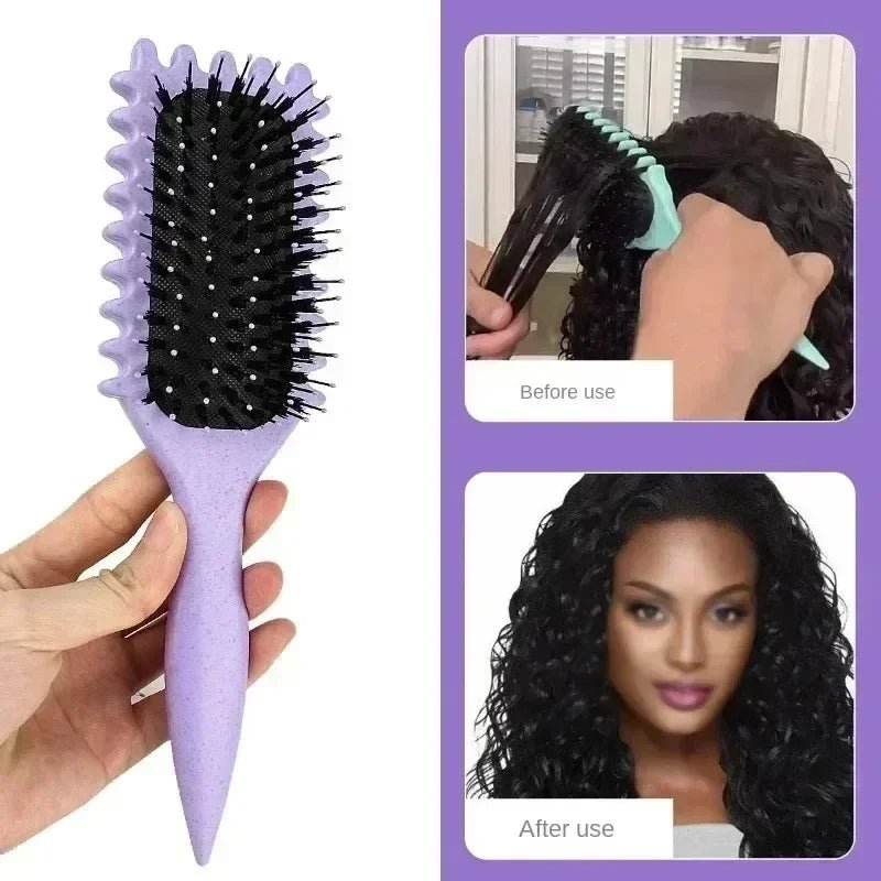 Salon Curly Hair Styling Brush - Combing & Shaping for Men & Women - lily supply