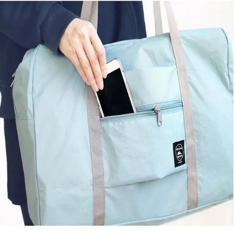 Collapsible Travel Bag for Women Girls - Lightweight Carry-On Luggage with Large Capacity Soft Fabric for Weekend Trip Business