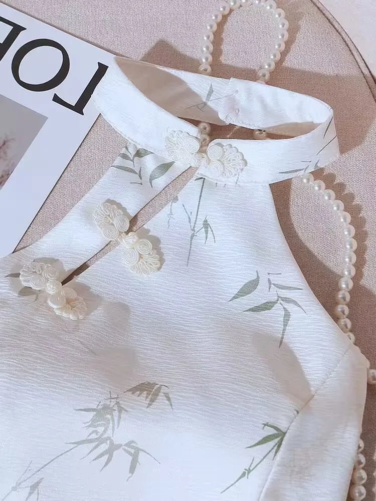 Women's Elegant Vintage Halter Button Cami