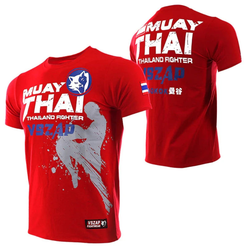 Muay Thai Boxing Sports T-Shirt - Running Fitness Outdoor Wrestling Tracksuit