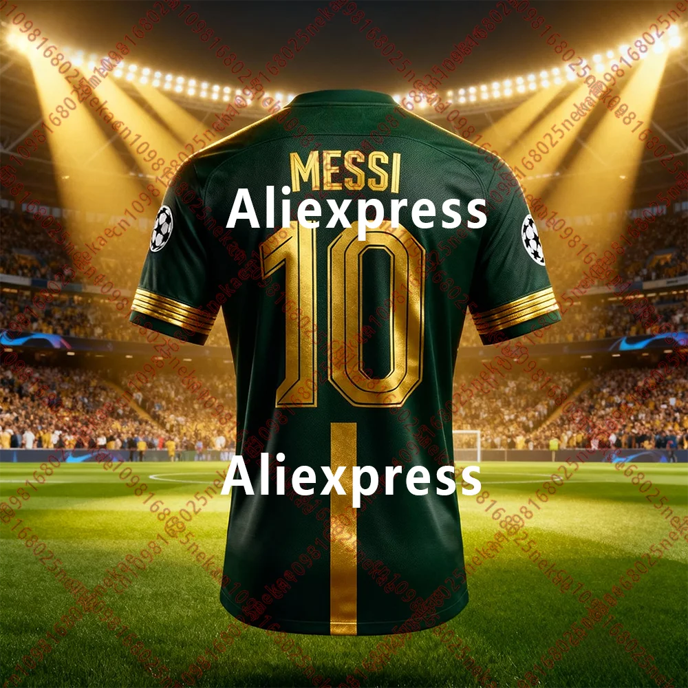 Messi 10 Soccer Jersey – Blue & Red with Gold Accents - lily supply