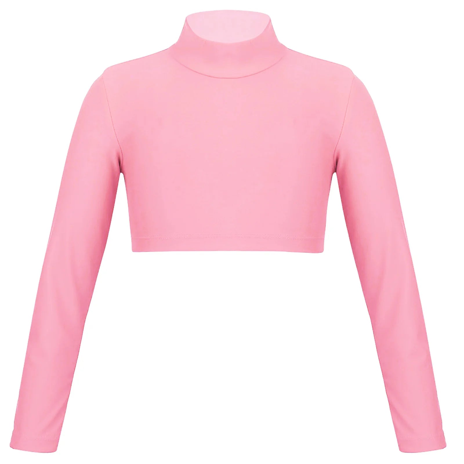 Kids Girls Crop Tops Girl's T-Shirts Top Long Sleeves Tshirts Ballet Gymnastics Dance Wear Children Sports Fitness Tops Tees - lily supply