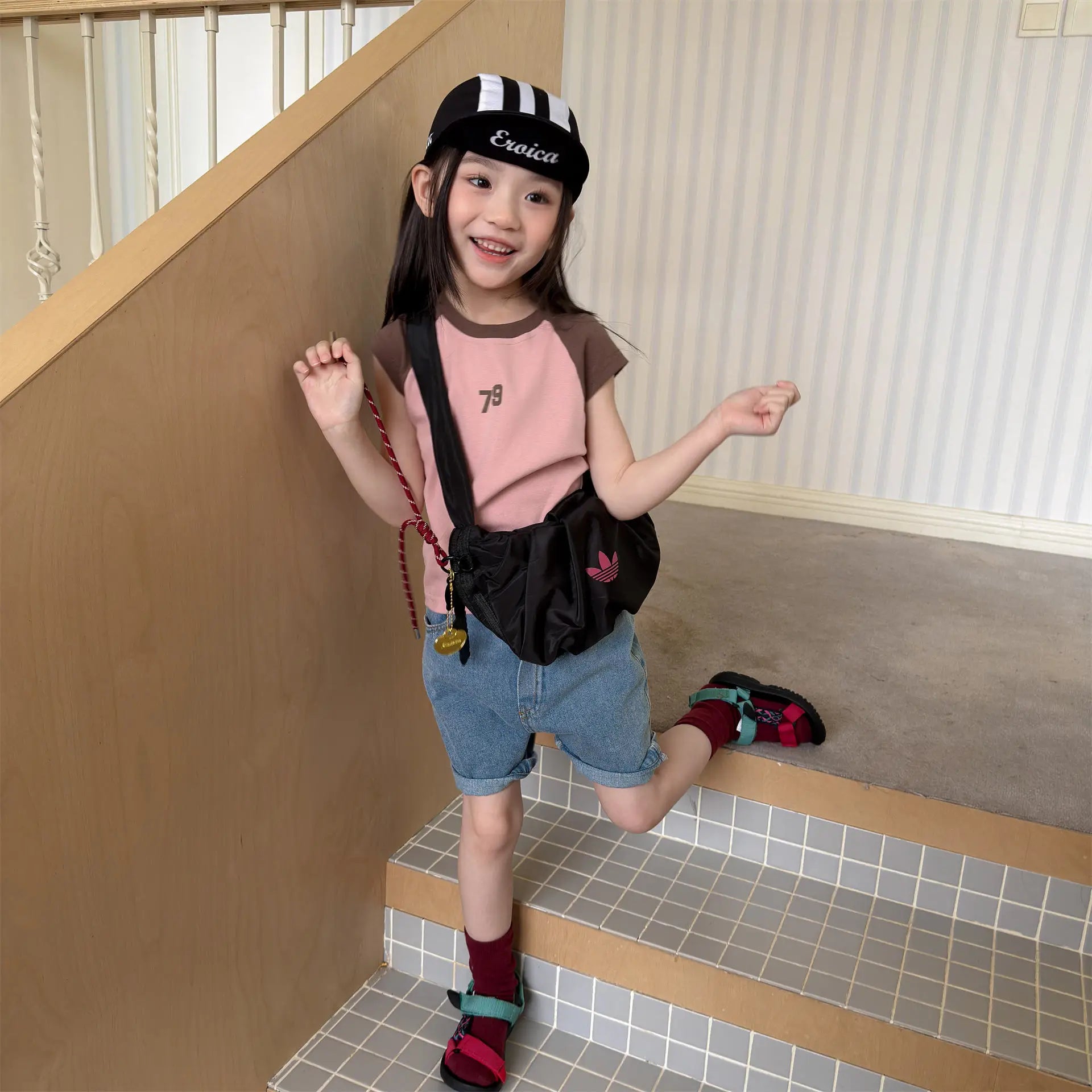 Girls T-shirt 2026 Spring and Summer New Children's Clothing Korean Style Girl Baby Fashion Casual Matching Color T-shirt - lily supply