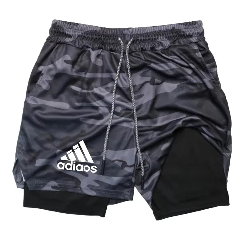 Men's 2-in-1 Mesh Compression Shorts – Breathable Quick Dry Gym Fitness Running Shorts