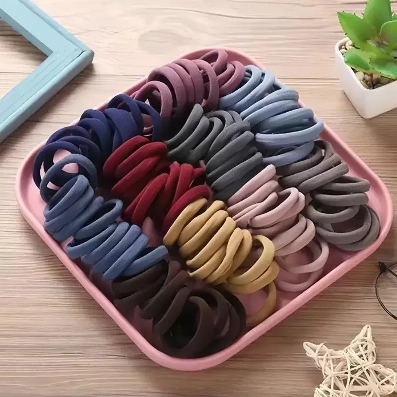 50pcs Anti - Slip Seamless Elastic Scrunchie Hair Ties - Non - Damage Running - lily supply