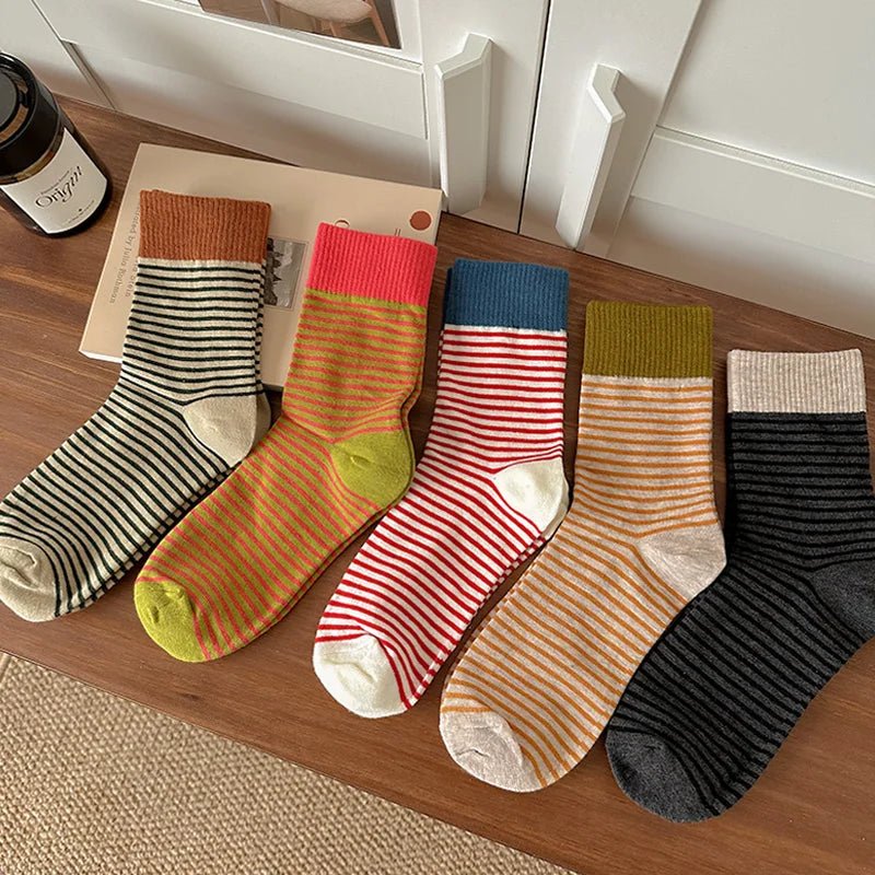 Women's Striped Preppy Long Socks – Classic Knee High Socks - lily supply