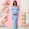 Women's Maternity Off Shoulder Maxi Gown