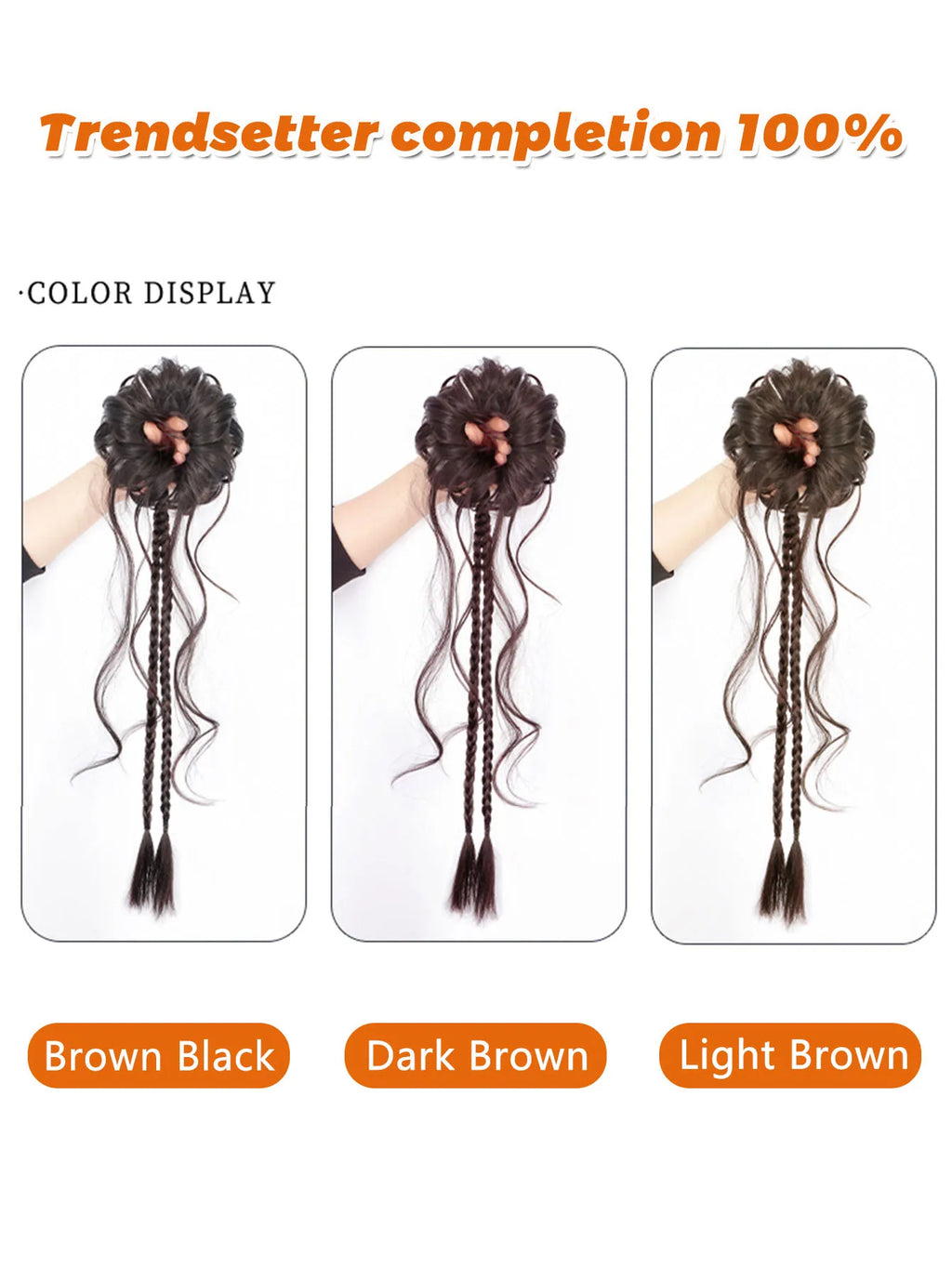 Synthetic Messy Curly Hair Bun Chignon - Y2K Elastic Scrunchy