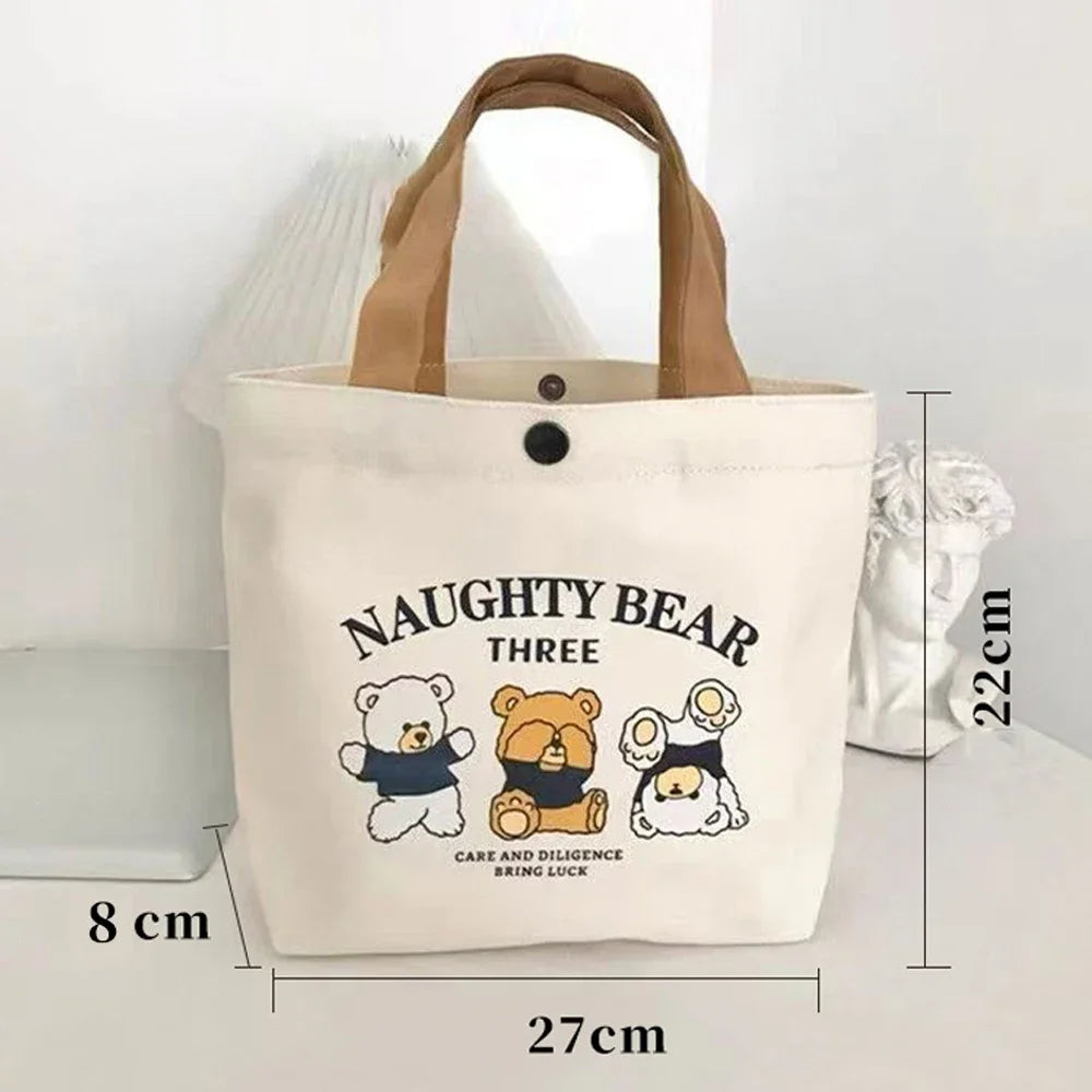 Canvas Small Versatile Handbag - Lunch & Shopping Bag