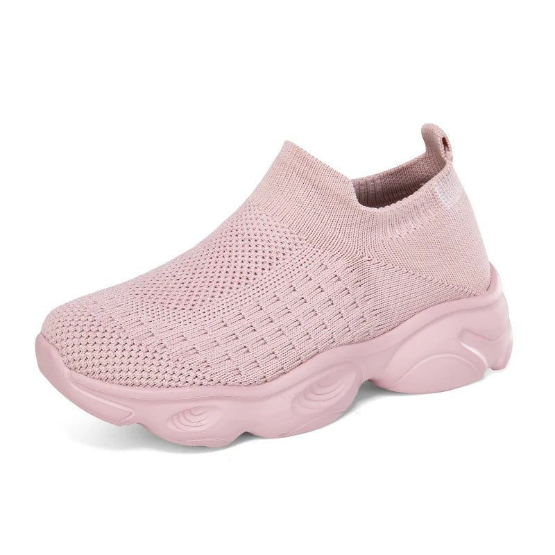 2025 Children Sneakers for Boys Mesh Breathable Running Sports Shoes Kids Girls Flat Casual Shoes Fashion Knitted Running Shoes - lily supply