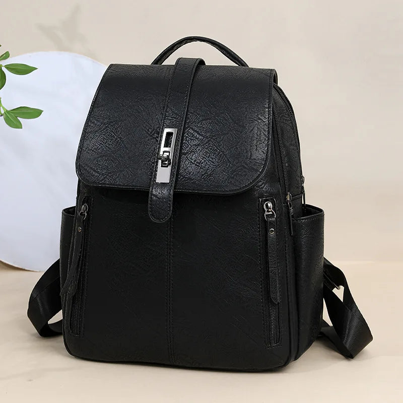 Backpack Women's 2026 New Retro Casual Old Flower Large Capacity School Bag Backpack Printing Fashion Trend Line Big Bag