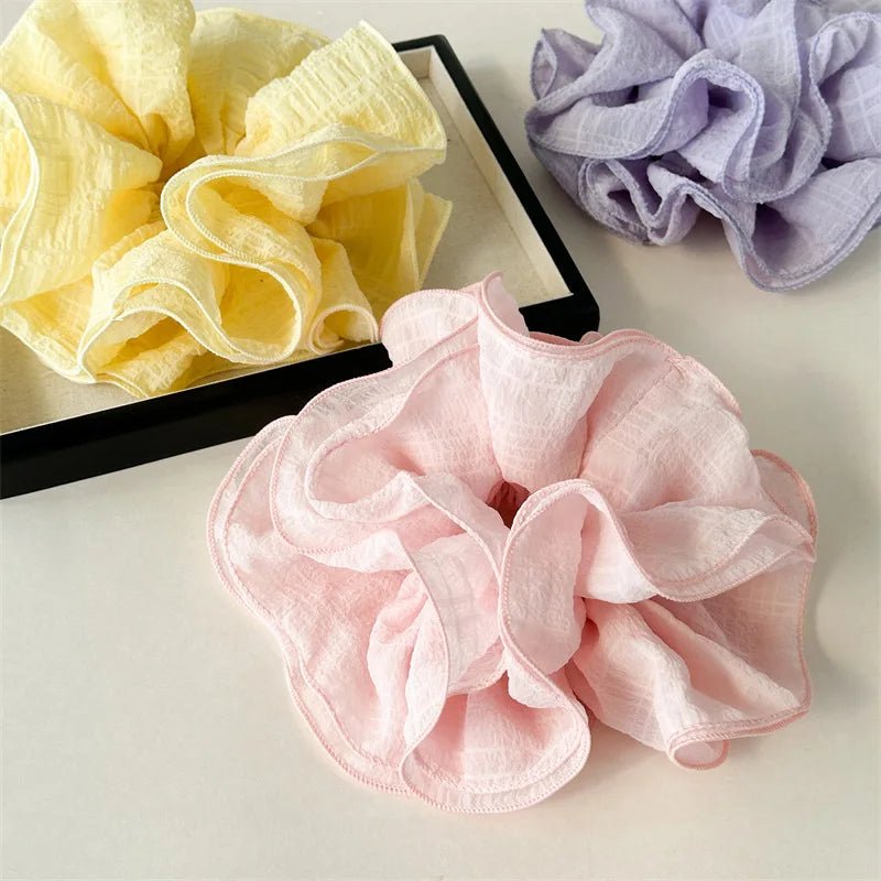Korean Fashion Double Fold Scrunchie - High Elastic Ponytail Holder - lily supply