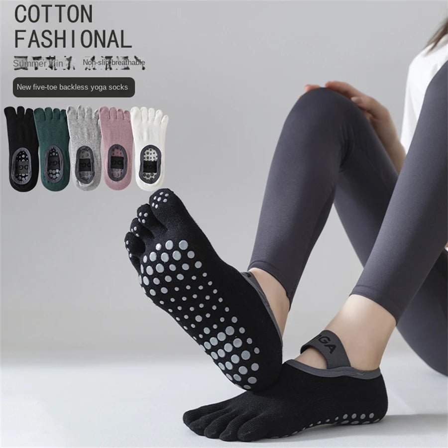 Women's Anti - Slip Five Finger Yoga Socks – Toe Grip Socks - lily supply