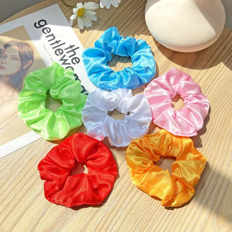 10pc LED Light Up Hair Scrunchie - Elastic Satin Party Ponytail Holder - lily supply