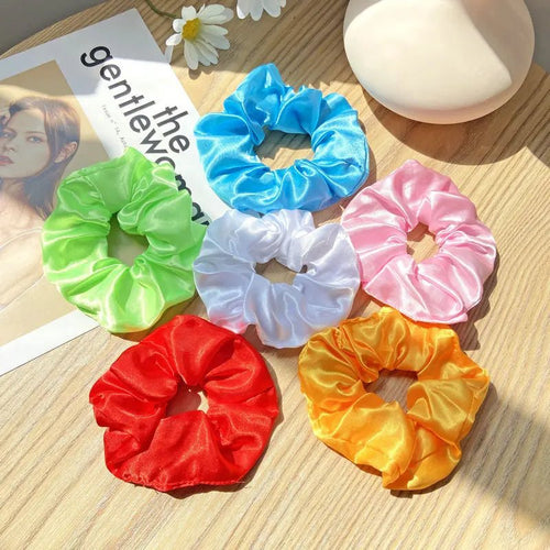 10pc LED Light Up Hair Scrunchie - Elastic Satin Party Ponytail Holder - lily supply