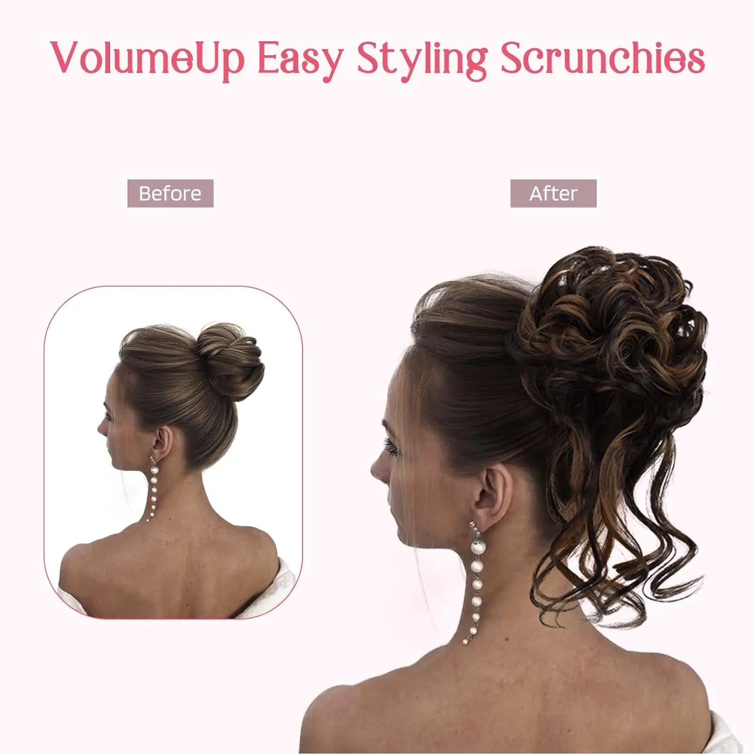 Synthetic Tousled Updo Messy Bun Hair Extension - Curly Scrunchie - lily supply