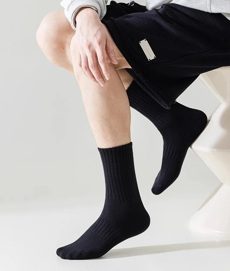 Black & White Sports Mid-Calf Socks – Unisex Athletic Socks