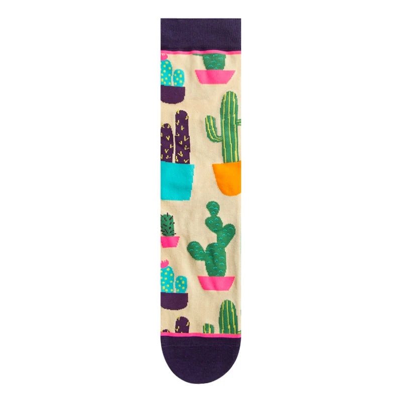 Women's Plant, Hedgehog & Sloth Print Socks – Trendy Casual Socks - lily supply