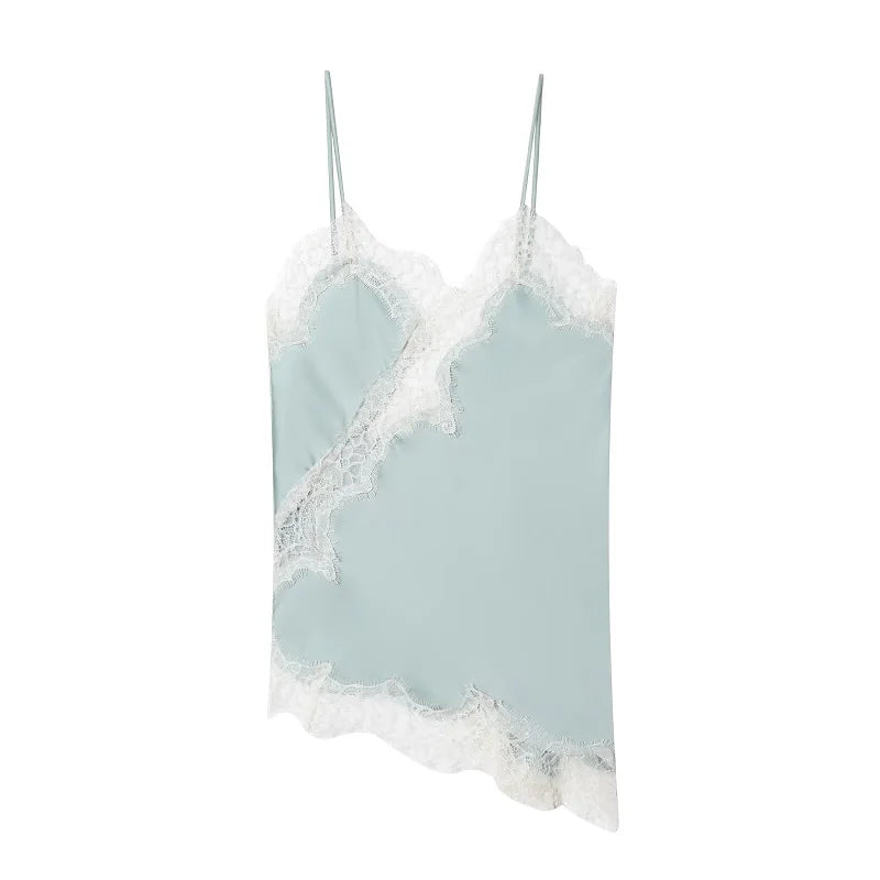 Women's Black Lace Backless Camisole Top