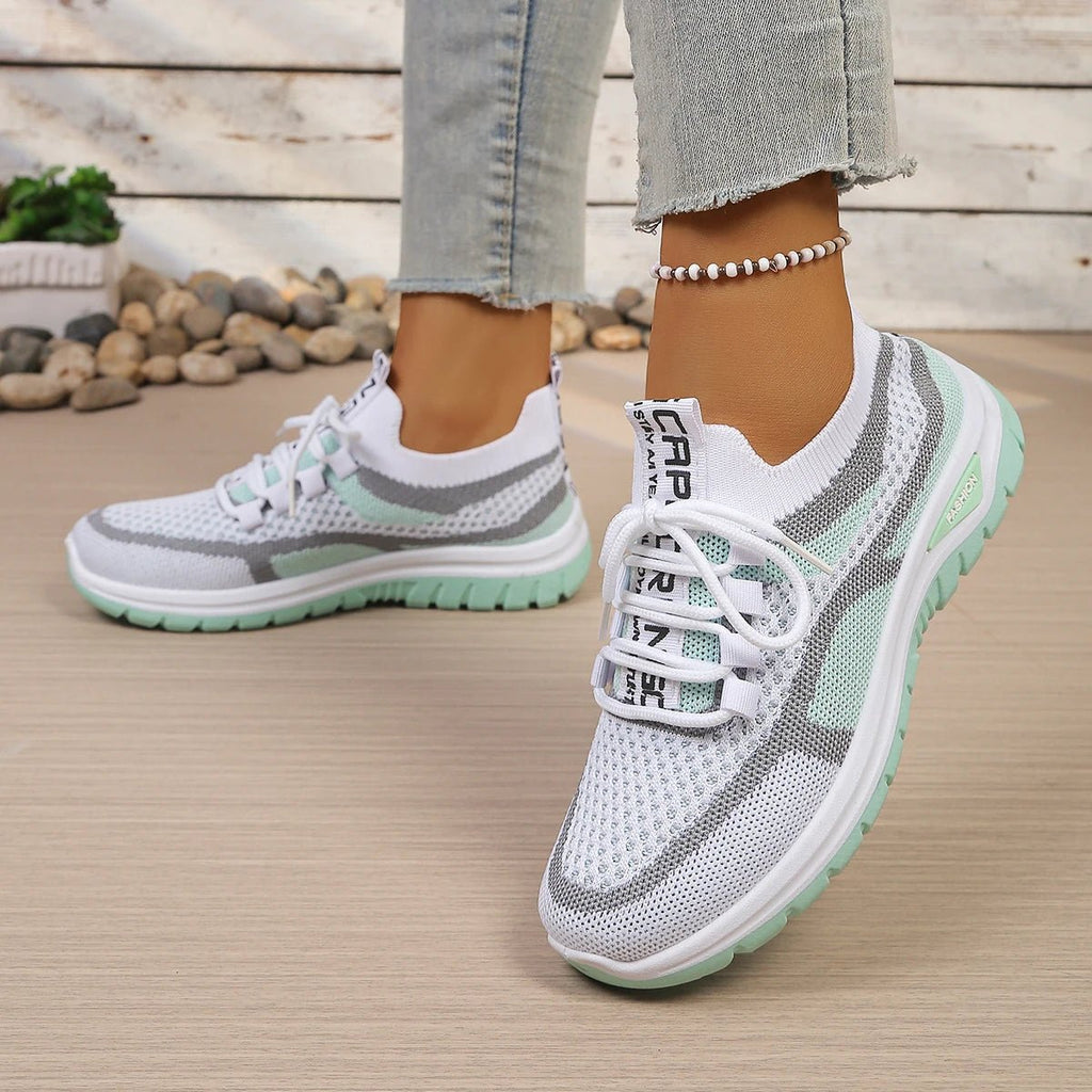 Women's sports shoes breathable flying woven mesh outdoor anti - slip shoes comfortable running women shoes free shippiing shoes - lily supply