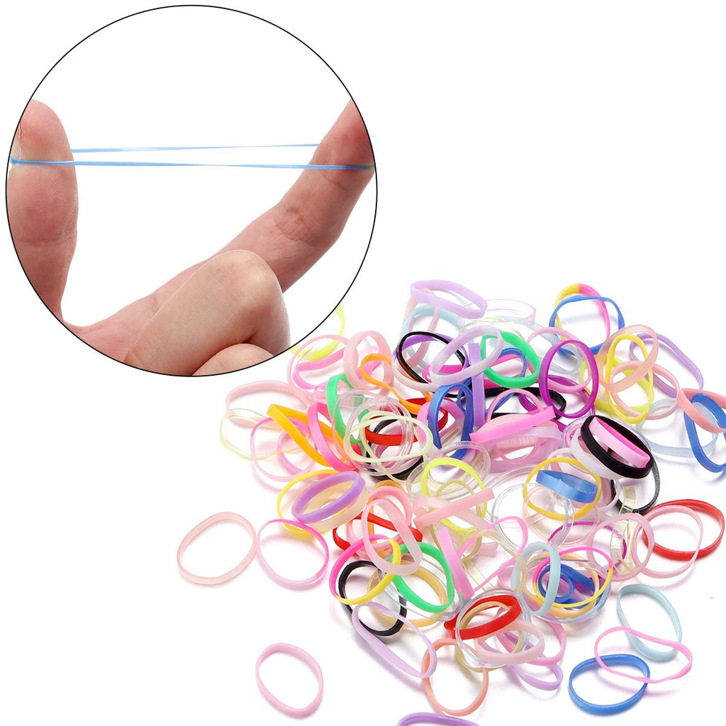 500pcs Colourful Small Disposable Elastic Hair Bands for Girls - lily supply