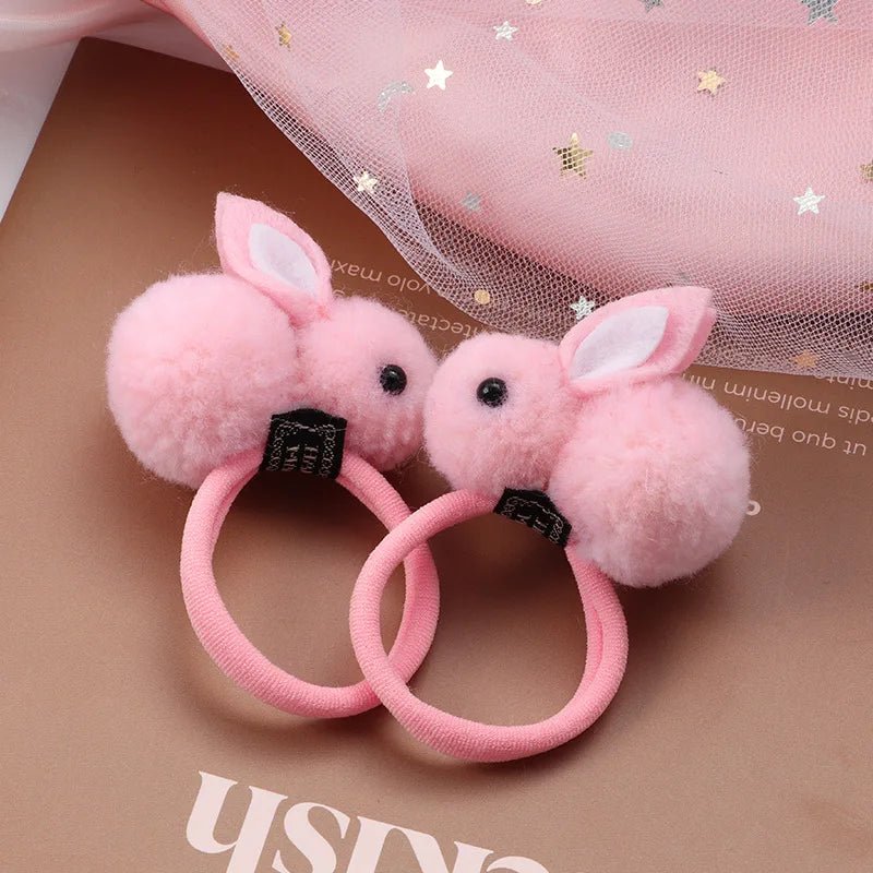 Furry Rabbit Ears Scrunchie Headbands - Korean Girls Hair Accessories - lily supply