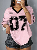 Women's 07 Butterfly Graphic Jersey – Casual Number Print T-Shirt - lily supply