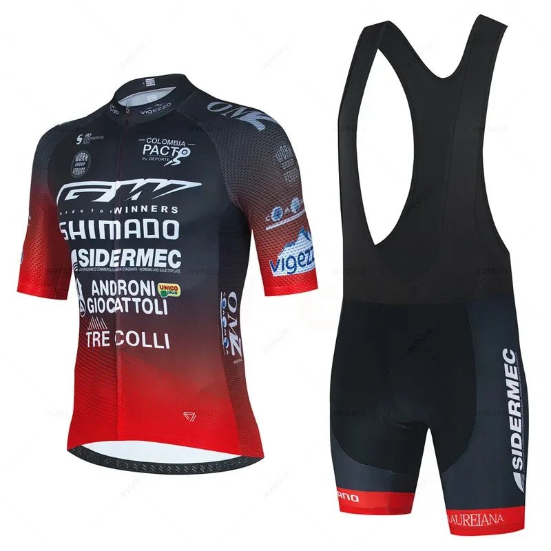 Men's Cycling Jersey & 19D Bib Set – Short Sleeve Maillot Culotte Kit - lily supply