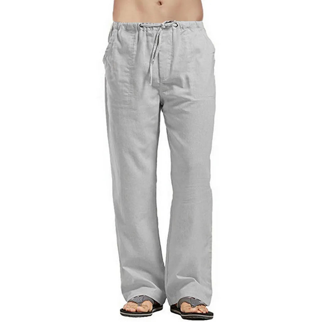 Men's Cotton Linen Pants - Breathable Loose Summer Trousers