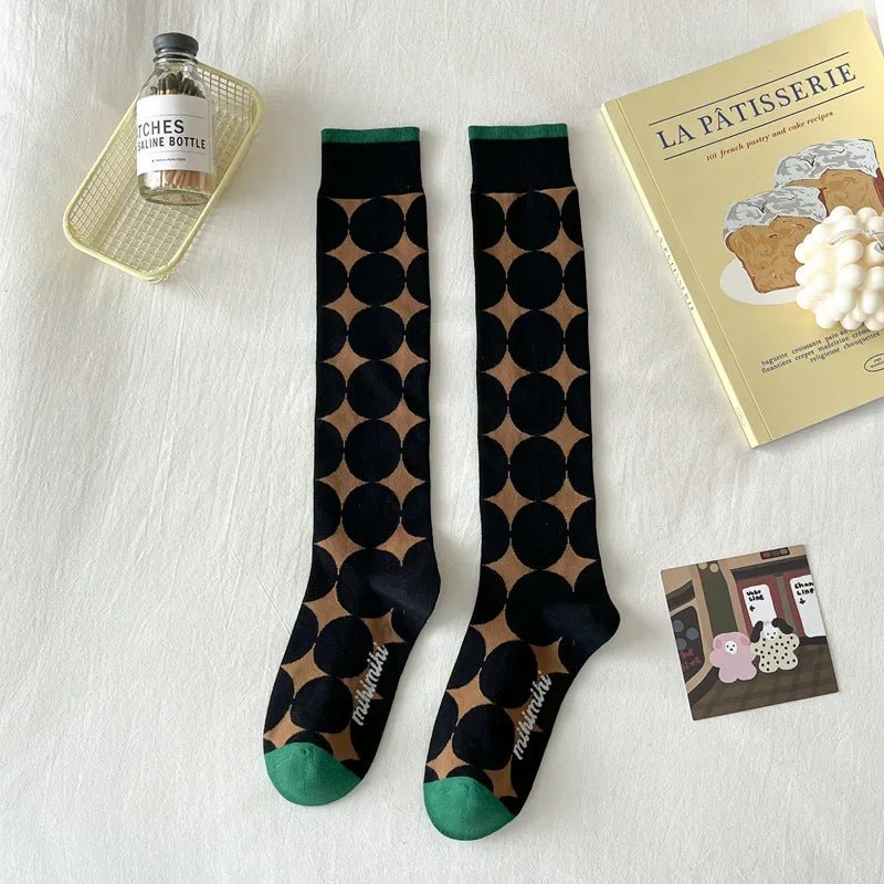 Women's Korean Retro Knee Length Socks – Vintage Style Long Socks - lily supply