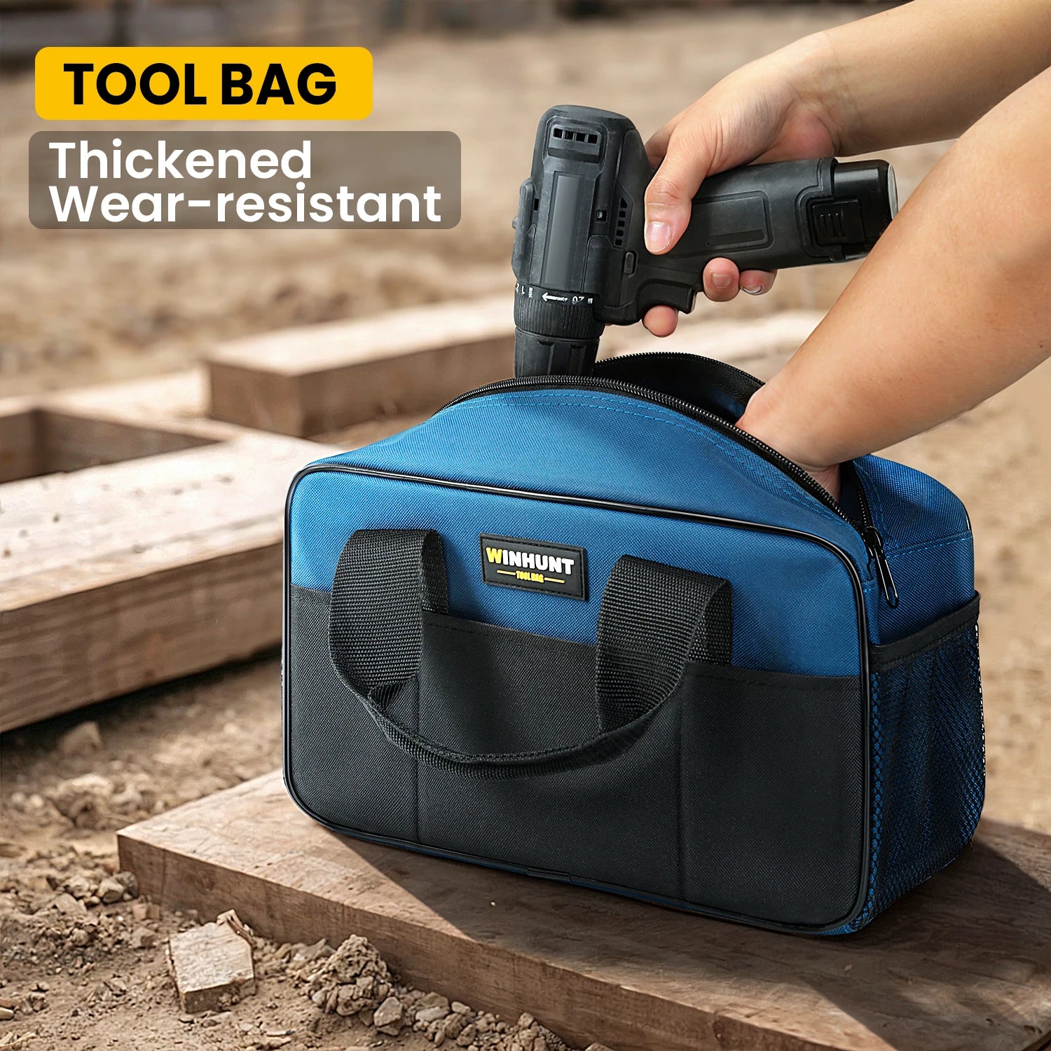 Heavy Duty Tool Tote Bag - 14 Inch Storage Organiser with Multiple Pockets