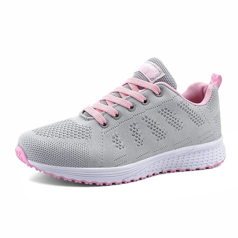 Women Casual Shoes Fashion Breathable Walking Mesh FlatShoesSneakers White Female Footwear - lily supply