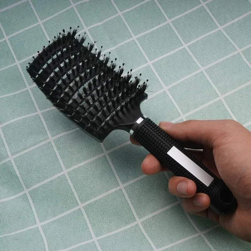 Exfoliating Bristle Hair Brush - Wet Curly Comb Salon Styling Tool - lily supply