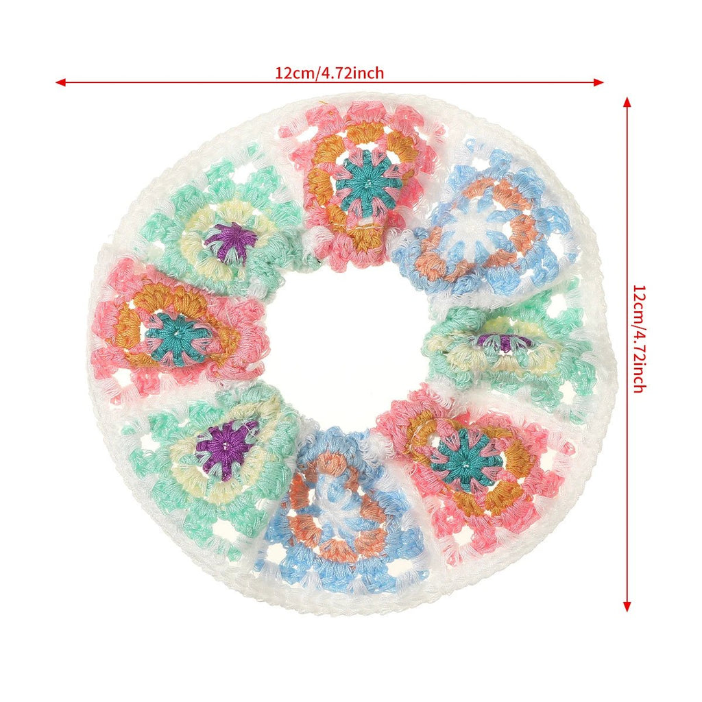 Knitting Crochet Flower Fabric Scrunchies - Spring Elastic Hair Ties - lily supply