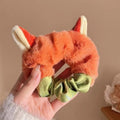 Cartoon Rabbit & Fox Ears Plush Scrunchie Hair Band for Girls - lily supply